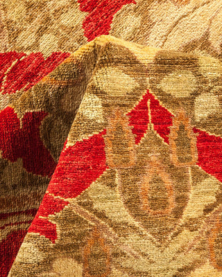 Contemporary Arts & Crafts Red Wool Area Rug 5' 10" x 8' 8" - Solo Rugs