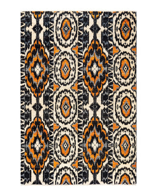 Contemporary Modern Black Wool Area Rug 6' 2" x 9' 5" - Solo Rugs