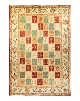 Contemporary Eclectic Red Wool Area Rug 10' 1" x 14' 9" - Solo Rugs