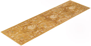 Contemporary Eclectic Yellow Wool Runner 2' 6" x 8' 8" - Solo Rugs