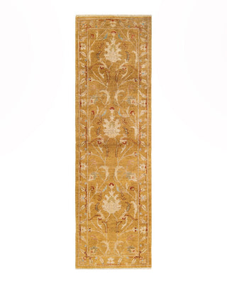 Contemporary Eclectic Yellow Wool Runner 2' 6" x 8' 8" - Solo Rugs