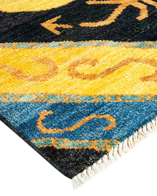 Contemporary Modern Black Wool Area Rug 9' 4" x 11' 10" - Solo Rugs