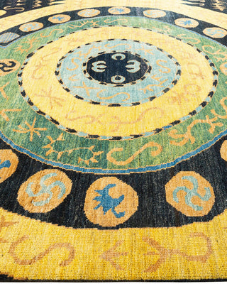 Contemporary Modern Black Wool Area Rug 9' 4" x 11' 10" - Solo Rugs