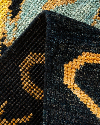 Contemporary Modern Black Wool Area Rug 9' 4" x 11' 10" - Solo Rugs