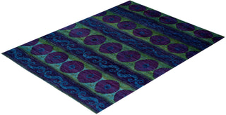 Contemporary Modern Purple Wool Area Rug 9' 0" x 12' 0" - Solo Rugs