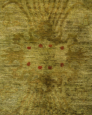 Contemporary Fine Vibrance Green Wool Area Rug 9' 2" x 11' 8" - Solo Rugs