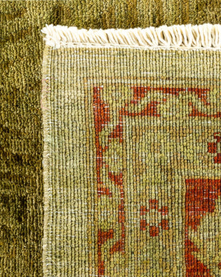 Contemporary Fine Vibrance Green Wool Area Rug 9' 2" x 11' 8" - Solo Rugs