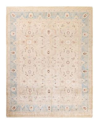 Contemporary Eclectic Ivory Wool Area Rug 7' 10" x 9' 10" - Solo Rugs