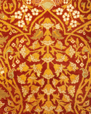 Traditional Mogul Orange Wool Area Rug 8' 2" x 10' 10" - Solo Rugs