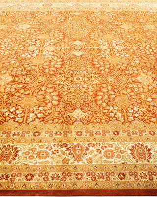 Traditional Mogul Orange Wool Area Rug 8' 2" x 10' 10" - Solo Rugs