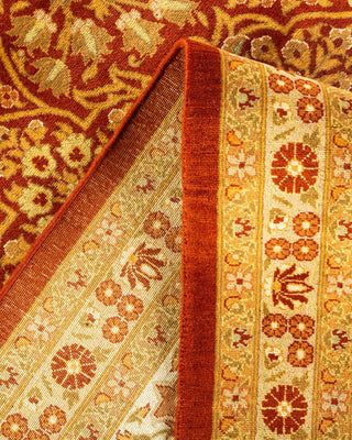 Traditional Mogul Orange Wool Area Rug 8' 2" x 10' 10" - Solo Rugs