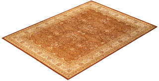Traditional Mogul Orange Wool Area Rug 8' 2" x 10' 10" - Solo Rugs