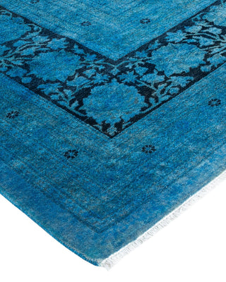 Contemporary Fine Vibrance Light Blue Wool Area Rug 9' 3" x 9' 7" - Solo Rugs