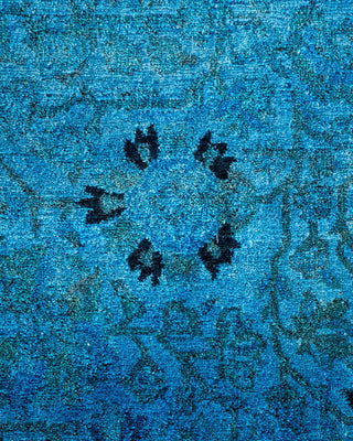 Contemporary Fine Vibrance Light Blue Wool Area Rug 9' 3" x 9' 7" - Solo Rugs