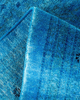 Contemporary Fine Vibrance Light Blue Wool Area Rug 9' 3" x 9' 7" - Solo Rugs