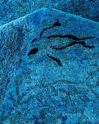 Contemporary Fine Vibrance Light Blue Wool Area Rug 9' 3" x 9' 7" - Solo Rugs