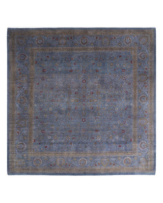 Contemporary Fine Vibrance Gray Wool Square Area Rug 9' 3" x 9' 4" - Solo Rugs