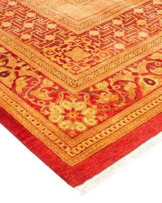 Traditional Mogul Orange Wool Area Rug 8' 0" x 10' 4" - Solo Rugs