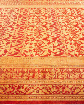 Traditional Mogul Orange Wool Area Rug 8' 0" x 10' 4" - Solo Rugs