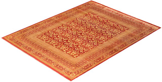 Traditional Mogul Orange Wool Area Rug 8' 0" x 10' 4" - Solo Rugs
