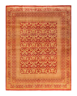 Traditional Mogul Orange Wool Area Rug 8' 0" x 10' 4" - Solo Rugs