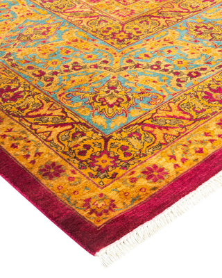 Traditional Mogul Purple Wool Area Rug 8' 4" x 9' 6" - Solo Rugs
