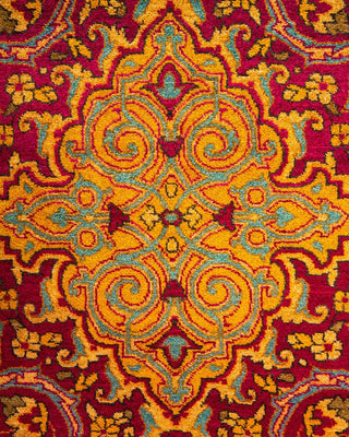 Traditional Mogul Purple Wool Area Rug 8' 4" x 9' 6" - Solo Rugs