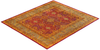 Traditional Mogul Purple Wool Area Rug 8' 4" x 9' 6" - Solo Rugs