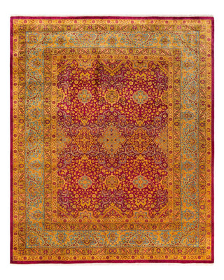 Traditional Mogul Purple Wool Area Rug 8' 4" x 9' 6" - Solo Rugs