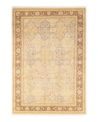 Traditional Mogul Ivory Wool Area Rug 5' 8" x 8' 3" - Solo Rugs