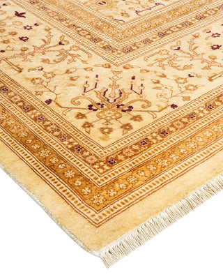 Traditional Mogul Ivory Wool Area Rug 9' 3" x 11' 8" - Solo Rugs