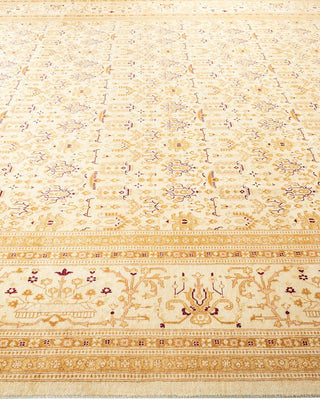 Traditional Mogul Ivory Wool Area Rug 9' 3" x 11' 8" - Solo Rugs