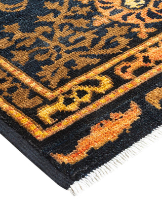 Contemporary Modern Black Wool Area Rug 6' 5" x 8' 10" - Solo Rugs