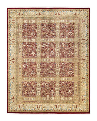 Traditional Mogul Red Wool Area Rug 8' 2" x 10' 5" - Solo Rugs