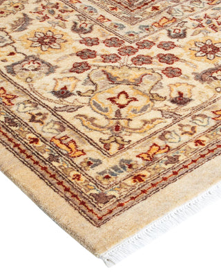 Traditional Mogul Ivory Wool Area Rug 9' 1" x 12' 4" - Solo Rugs