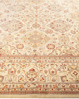 Traditional Mogul Ivory Wool Area Rug 9' 1" x 12' 4" - Solo Rugs