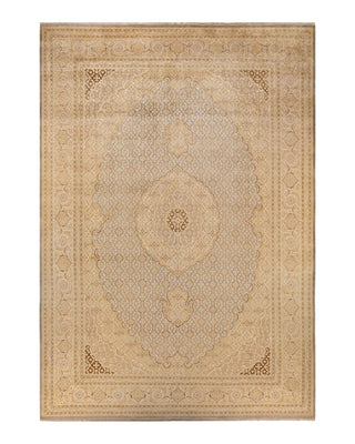Traditional Mogul Beige Wool Area Rug 10' 0" x 14' 5" - Solo Rugs