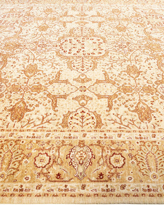 Contemporary Eclectic Ivory Wool Area Rug 9' 2" x 12' 0" - Solo Rugs