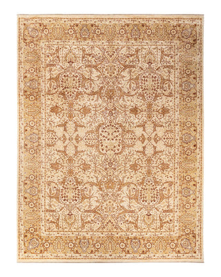 Contemporary Eclectic Ivory Wool Area Rug 9' 2" x 12' 0" - Solo Rugs