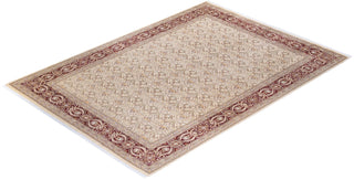 Traditional Mogul Ivory Wool Area Rug 9' 2" x 12' 7" - Solo Rugs