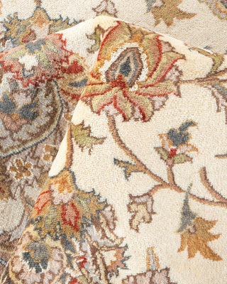 Traditional Mogul Ivory Wool Area Rug 9' 2" x 12' 5" - Solo Rugs