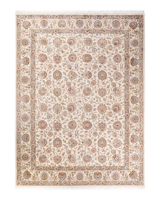Traditional Mogul Ivory Wool Area Rug 9' 2" x 12' 5" - Solo Rugs