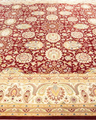 Traditional Mogul Red Wool Area Rug 9' 2" x 12' 7" - Solo Rugs
