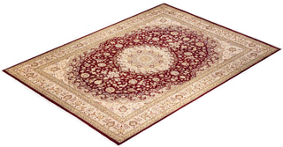 Traditional Mogul Red Wool Area Rug 9' 2" x 12' 7" - Solo Rugs
