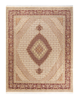 Traditional Mogul Ivory Wool Area Rug 8' 1" x 10' 2" - Solo Rugs