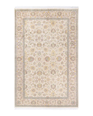 Traditional Mogul Ivory Wool Area Rug 6' 3" x 9' 4" - Solo Rugs