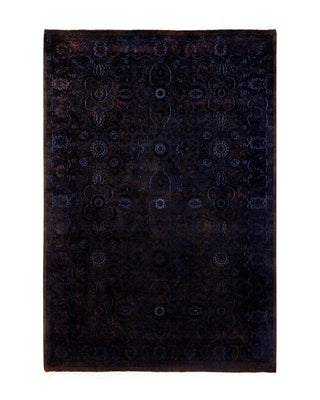 Contemporary Fine Vibrance Gray Wool Area Rug 4' 7" x 6' 7" - Solo Rugs