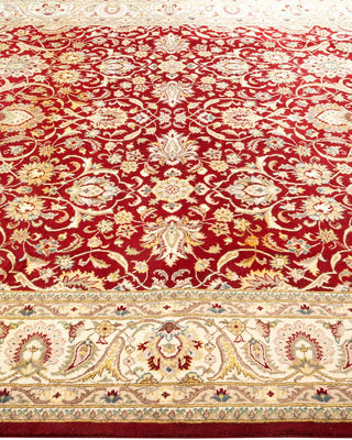 Traditional Mogul Red Wool Area Rug 6' 8" x 9' 7" - Solo Rugs