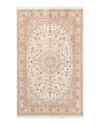 Traditional Mogul Ivory Wool Area Rug 4' 6" x 7' 4" - Solo Rugs