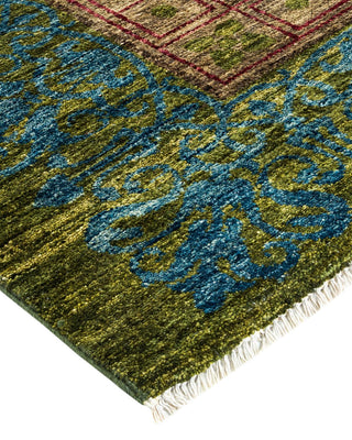 Suzani, One-of-a-Kind Handmade Area Rug - Green, 22' 6" x 12' 2" - Solo Rugs